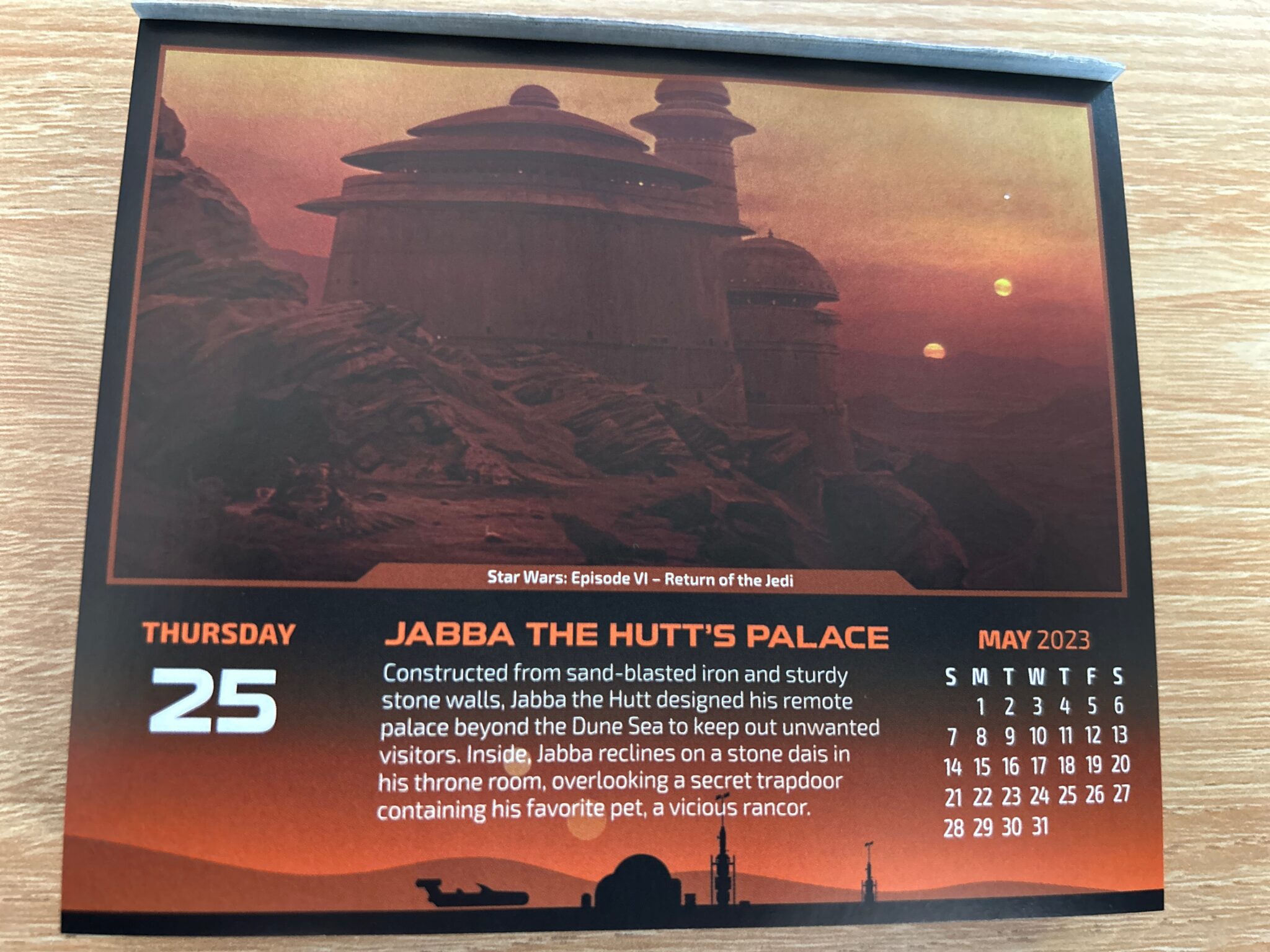 ジャバ・ザ・ハットの宮殿　Calendar 2023-05-25