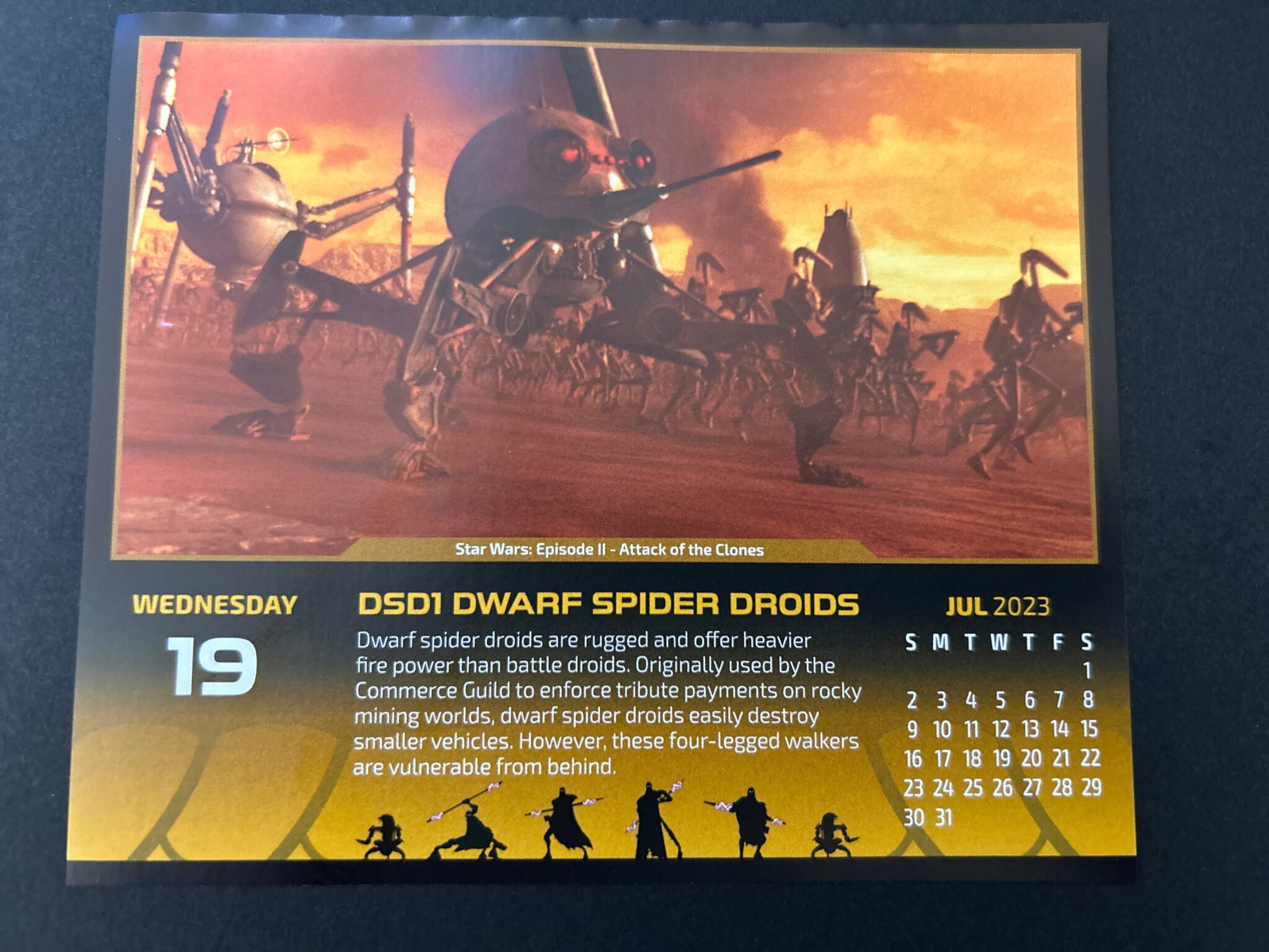 DSD1 ドワーフ・スパイダー・ドロイド　Calendar 2023-07-19