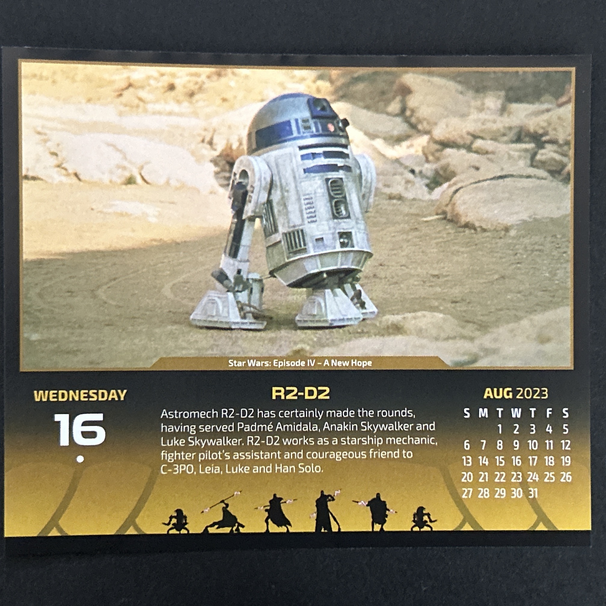 R2-D2　Calendar 2023-08-16
