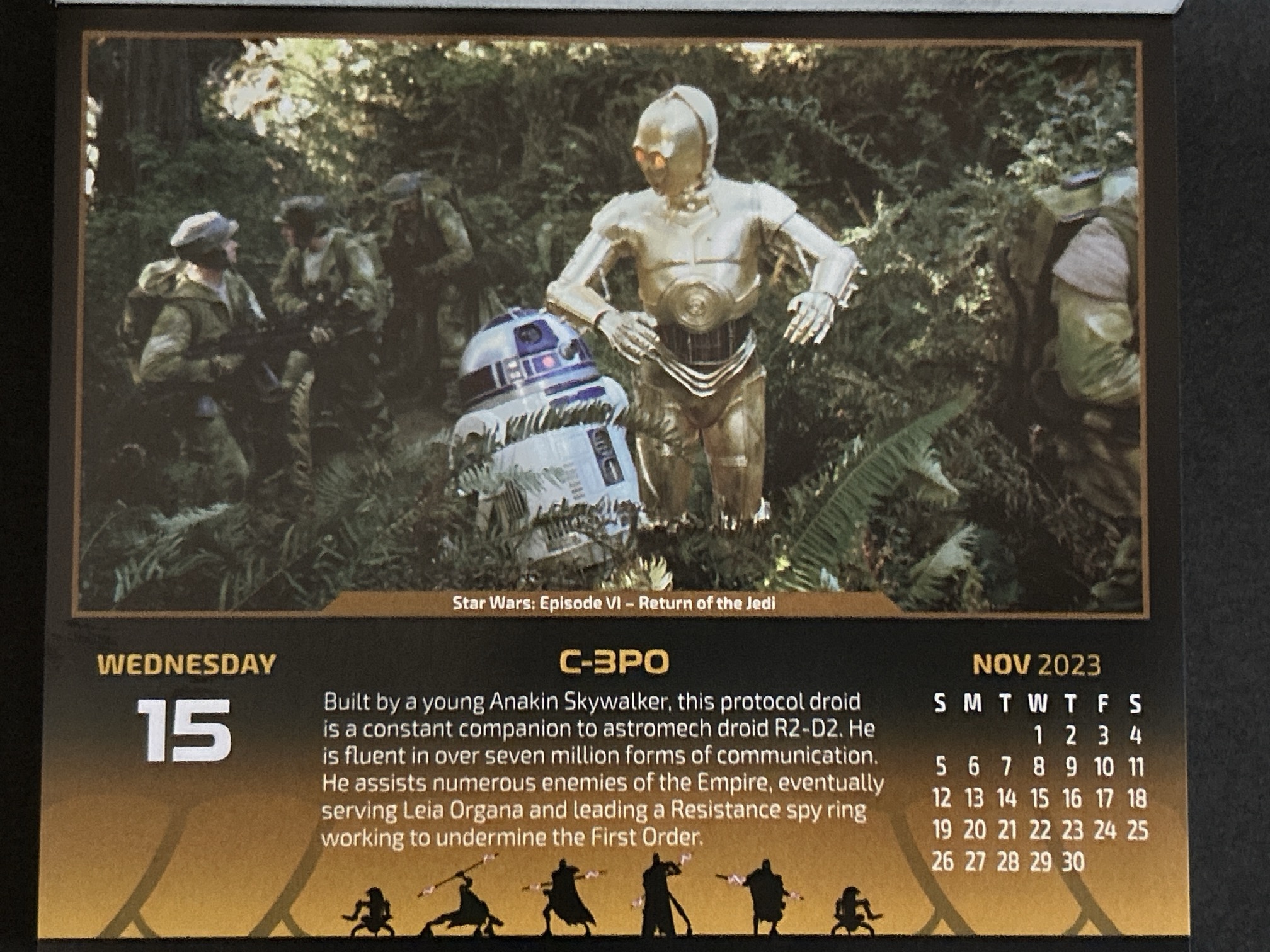 C-3PO　Calendar 2023-11-15