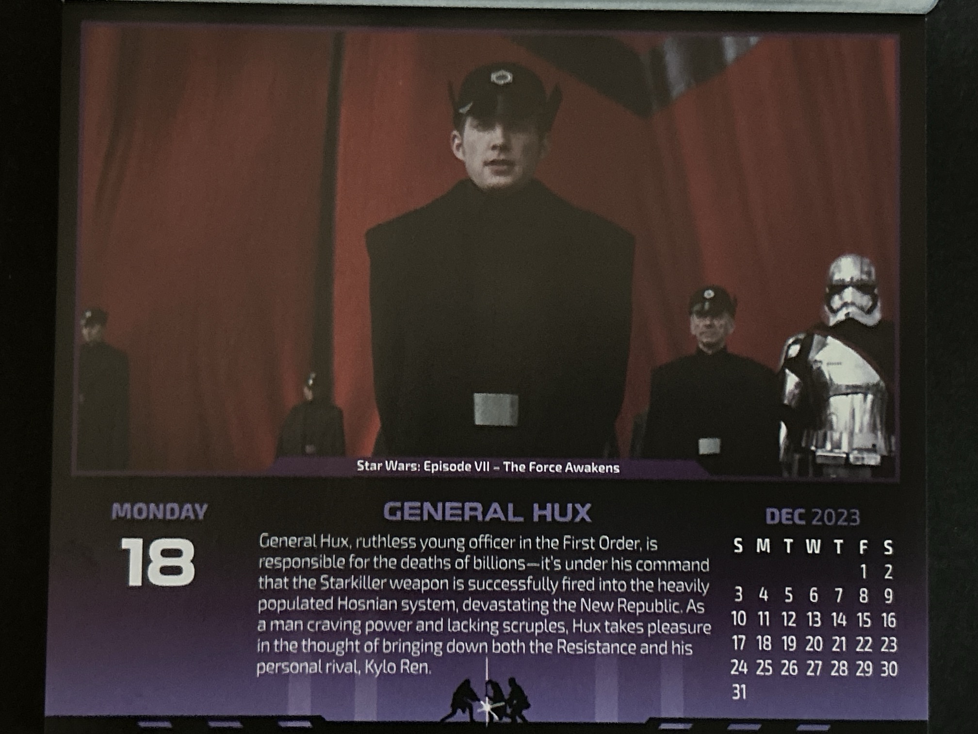 ハックス将軍　Calendar 2023-12-18